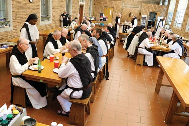 Monks gathered for prayer and conversation at he Monastery of the Holy Spirit in Conyers.